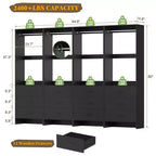 Système d'organisation de placard Besiost avec tiroirs en bois, armoire autoportante avec tringle à vêtements