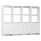 Système d'organisation de placard Besiost avec tiroirs en bois, armoire autoportante avec tringle à vêtements