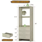 Système d'organisation de placard Besiost avec tiroirs en bois, armoire autoportante avec tringle à vêtements