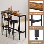 Ensemble de table à hauteur de comptoir 3 pièces Zevemomo, table de bistrot de 31,5 po avec 2 tabourets, ensemble de salle à manger de cuisine peu encombrant pour les petits espaces, marron