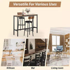 Ensemble de table à hauteur de comptoir 3 pièces Zevemomo, table de bistrot de 31,5 po avec 2 tabourets, ensemble de salle à manger de cuisine peu encombrant pour les petits espaces, marron
