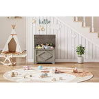 COZONY Banc de rangement en bois de 60 cm avec charnière de sécurité, grand coffre à jouets et coffre de rangement, organisateur facile à monter pour entrée, salon et chambre à coucher