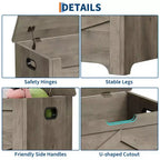 COZONY Banc de rangement en bois de 60 cm avec charnière de sécurité, grand coffre à jouets et coffre de rangement, organisateur facile à monter pour entrée, salon et chambre à coucher
