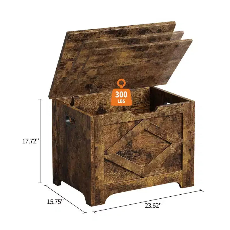 COZONY Banc de rangement en bois de 60 cm avec charnière de sécurité, grand coffre à jouets et coffre de rangement, organisateur facile à monter pour entrée, salon et chambre à coucher