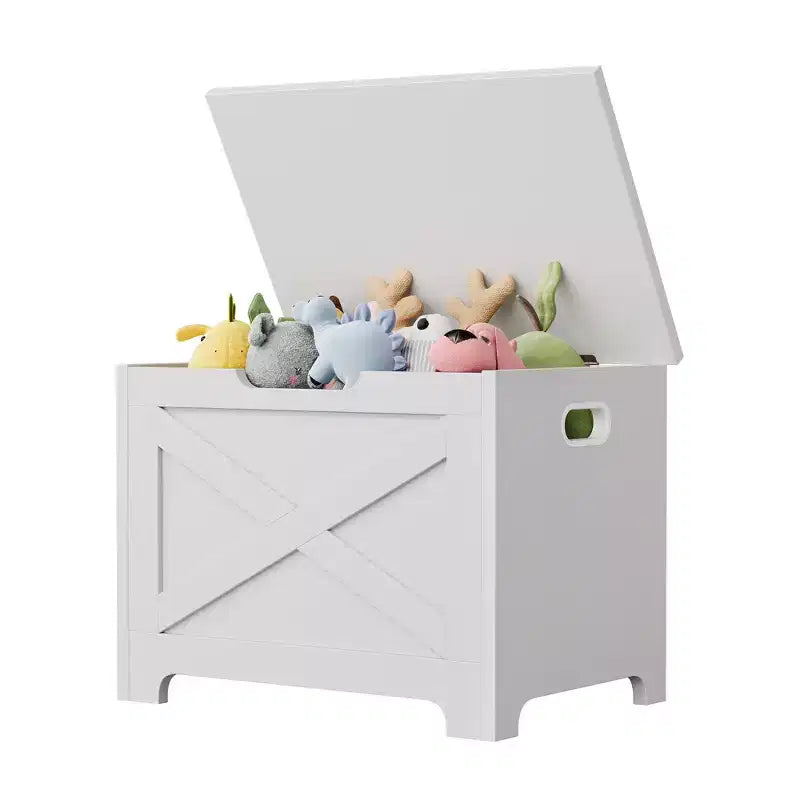 COZONY Banc de rangement en bois de 60 cm avec charnière de sécurité, grand coffre à jouets et coffre de rangement, organisateur facile à monter pour entrée, salon et chambre à coucher