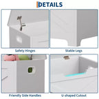 COZONY Banc de rangement en bois de 60 cm avec charnière de sécurité, grand coffre à jouets et coffre de rangement, organisateur facile à monter pour entrée, salon et chambre à coucher