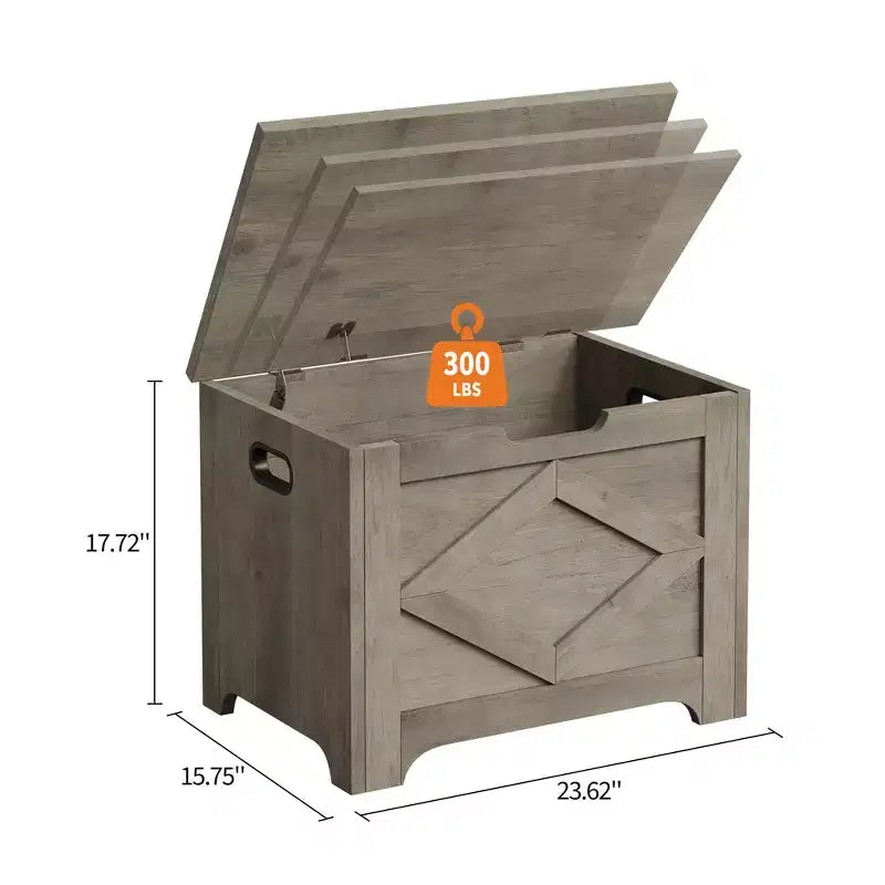 COZONY Banc de rangement en bois de 60 cm avec charnière de sécurité, grand coffre à jouets et coffre de rangement, organisateur facile à monter pour entrée, salon et chambre à coucher