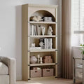 Bibliothèque arquée, étagère à 5 niveaux, bibliothèque de style ferme de 174,5 cm de haut, étagère de rangement incurvée pour le bureau à domicile, le salon