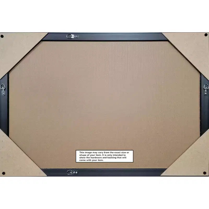 Miroir Mural de Salle de Bain Encadré à Bords Biseautés Étroits Marron Moyen Pia Amanti Art