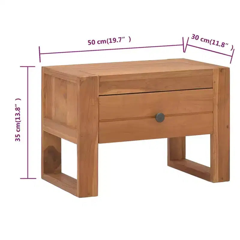 vidaXL Table de chevet 50x30x35 cm Bois de teck massif