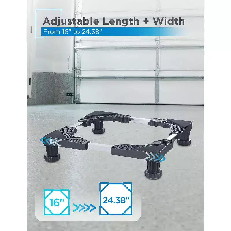 Pied support réglable BLACK+DECKER, base compacte 4H avec patins anti-vibrations, cadre en acier inoxydable, supporte 317 kg, BWS16, noir