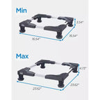 Pied support réglable BLACK+DECKER, base compacte 4H avec patins anti-vibrations, cadre en acier inoxydable, supporte 317 kg, BWS16, noir