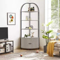 Rosary Blenn Corner Storage Shelf Stand with Cabinet