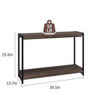Table console à 2 niveaux de 40 pouces Table d'appoint avec étagère ouverte (capacité de 50 lb, pour entrée/salon/couloir)