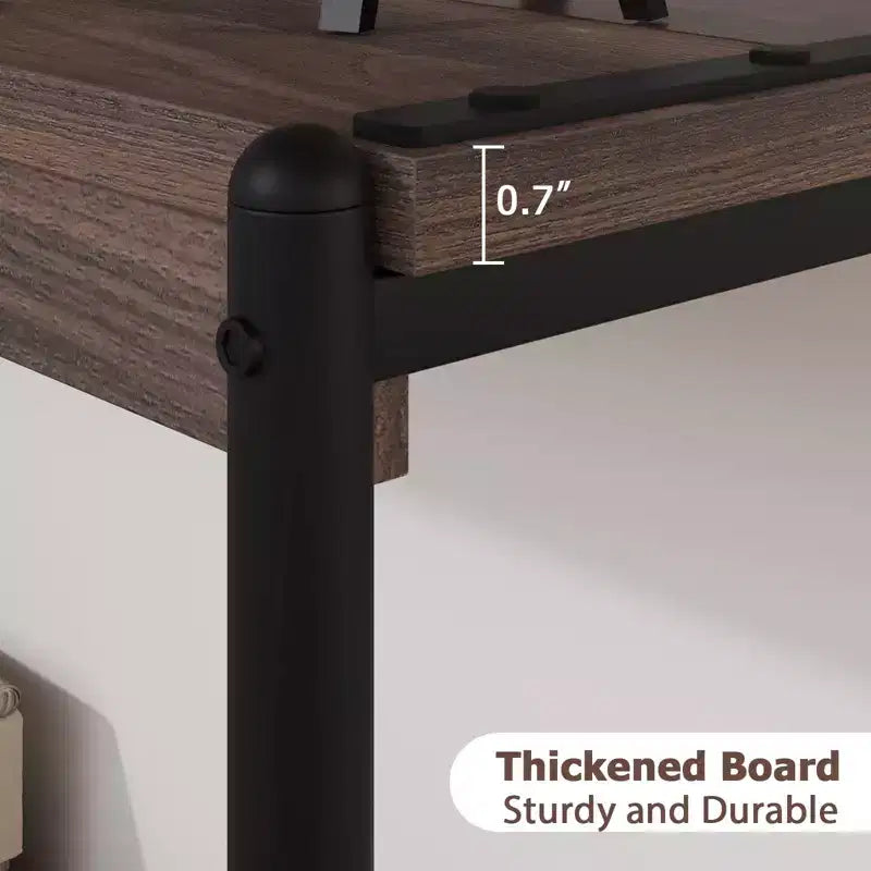 Table console à 2 niveaux de 40 pouces Table d'appoint avec étagère ouverte (capacité de 50 lb, pour entrée/salon/couloir)
