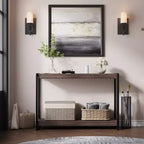 Table console à 2 niveaux de 40 pouces Table d'appoint avec étagère ouverte (capacité de 50 lb, pour entrée/salon/couloir)