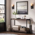Table console à 2 niveaux de 40 pouces Table d'appoint avec étagère ouverte (capacité de 50 lb, pour entrée/salon/couloir)