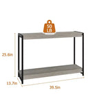 Table console à 2 niveaux de 40 pouces Table d'appoint avec étagère ouverte (capacité de 50 lb, pour entrée/salon/couloir)