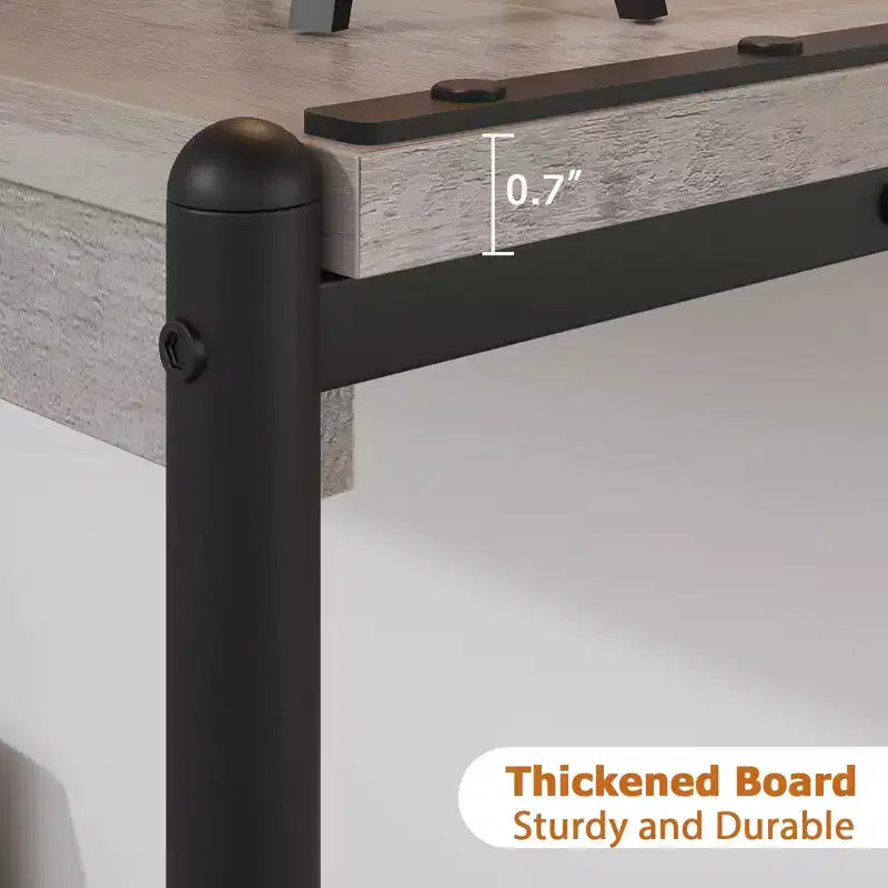 Table console à 2 niveaux de 40 pouces Table d'appoint avec étagère ouverte (capacité de 50 lb, pour entrée/salon/couloir)
