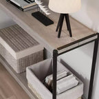 Table console à 2 niveaux de 40 pouces Table d'appoint avec étagère ouverte (capacité de 50 lb, pour entrée/salon/couloir)