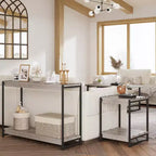 Table console à 2 niveaux de 40 pouces Table d'appoint avec étagère ouverte (capacité de 50 lb, pour entrée/salon/couloir)