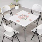 VINGLI Table carrée blanche, 86 cm, pieds pliables, plateau complet, facile à installer et à ranger, pliable et portable pour l'intérieur et l'extérieur