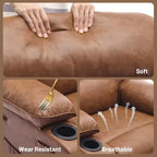 Fauteuil inclinable manuel extra large en cuir PU pour adultes avec massage et chauffage, grand fauteuil paresseux avec accoudoirs et dossier confortables 1,5 fois plus épais en éponge pour salon