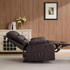 Fauteuil inclinable manuel extra large en cuir PU pour adultes avec massage et chauffage, grand fauteuil paresseux avec accoudoirs et dossier confortables 1,5 fois plus épais en éponge pour salon