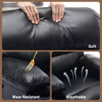Fauteuil inclinable manuel extra large en cuir PU pour adultes avec massage et chauffage, grand fauteuil paresseux avec accoudoirs et dossier confortables 1,5 fois plus épais en éponge pour salon