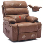 Fauteuil inclinable manuel extra large en cuir PU pour adultes avec massage et chauffage, grand fauteuil paresseux avec accoudoirs et dossier confortables 1,5 fois plus épais en éponge pour salon
