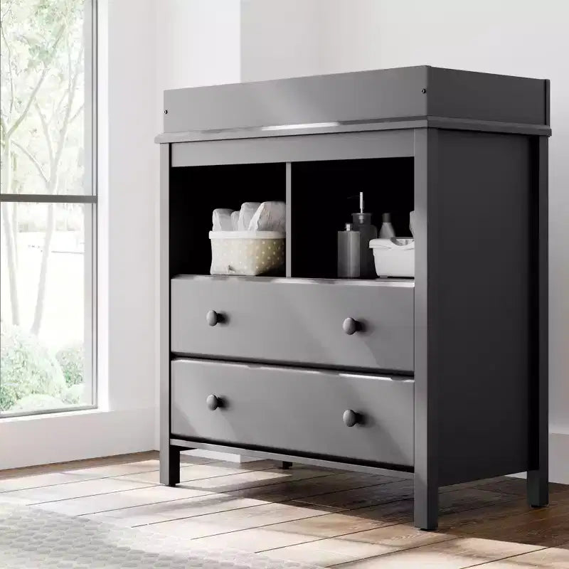 Commode 2 tiroirs Storkcraft Alpine avec plateau à langer