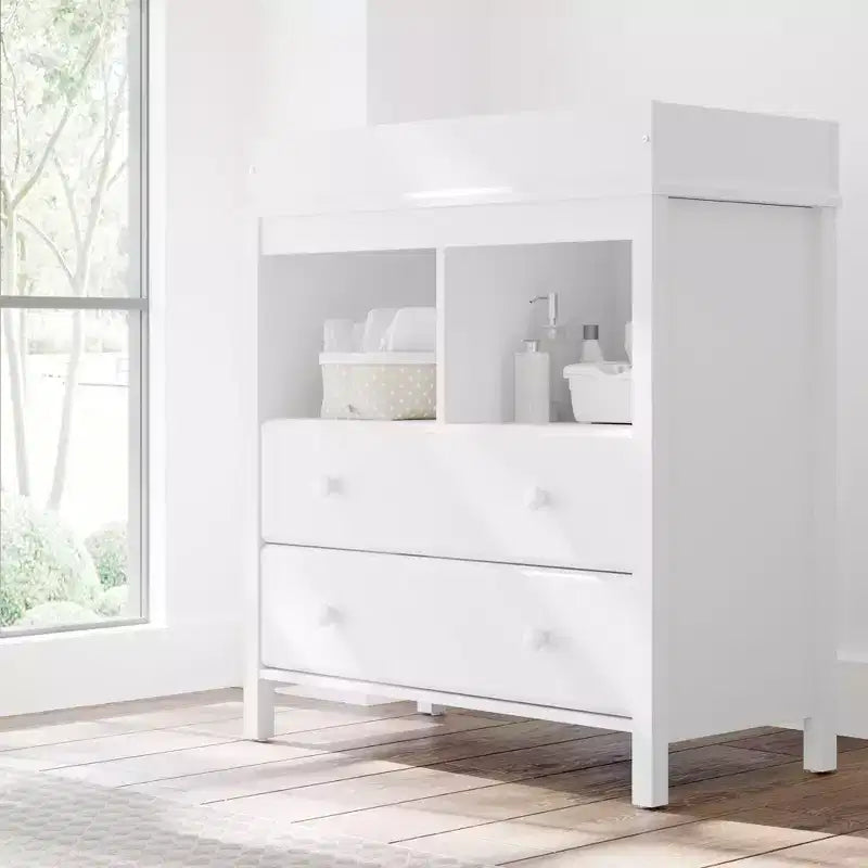 Commode 2 tiroirs Storkcraft Alpine avec plateau à langer