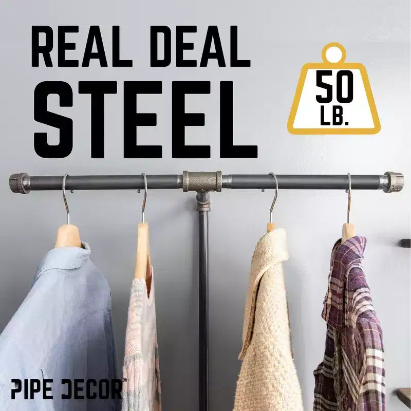 Portant à vêtements de style tuyau de plomberie autonome Pipe Decor