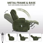 Fauteuil inclinable électrique avec massage et USB, 8 points de vibration, tissu velours côtelé, poches de rangement, assemblage facile pour salon, chambre à coucher