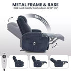Fauteuil inclinable électrique avec massage et USB, 8 points de vibration, tissu velours côtelé, poches de rangement, assemblage facile pour salon, chambre à coucher