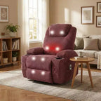 Power Recliner Chair with Massage and USB, 8-Point Vibration, Corduroy Fabric, Storage Pockets, Easy Assembly for Living Room, Bedroom