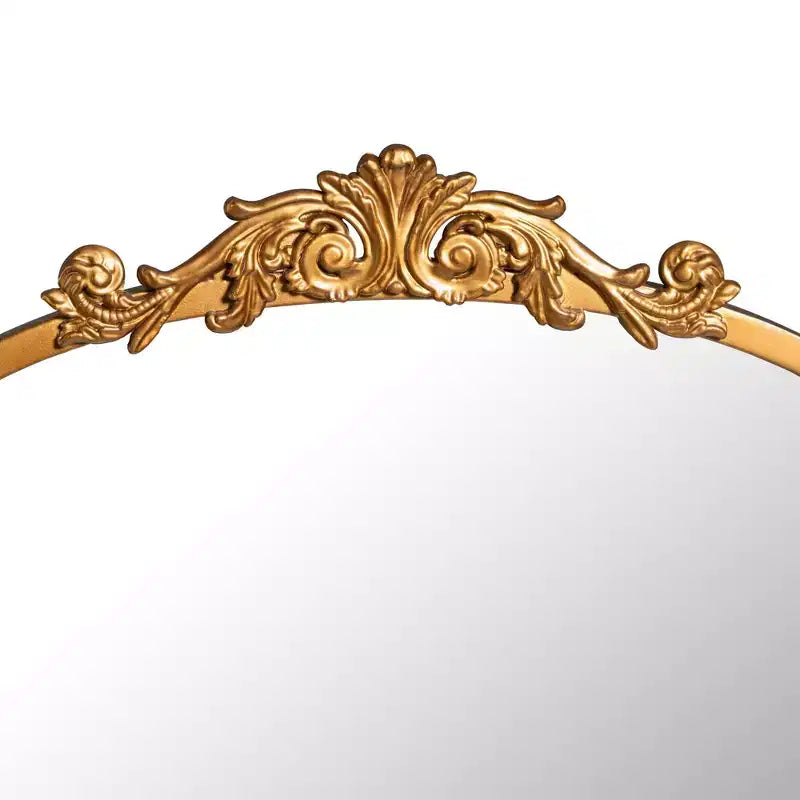 PexFix 30 x 19,7 Armoire à Pharmacie Vintage en Métal Sculpté, Miroir de Vanité Décoratif Mural avec Rangement, Doré