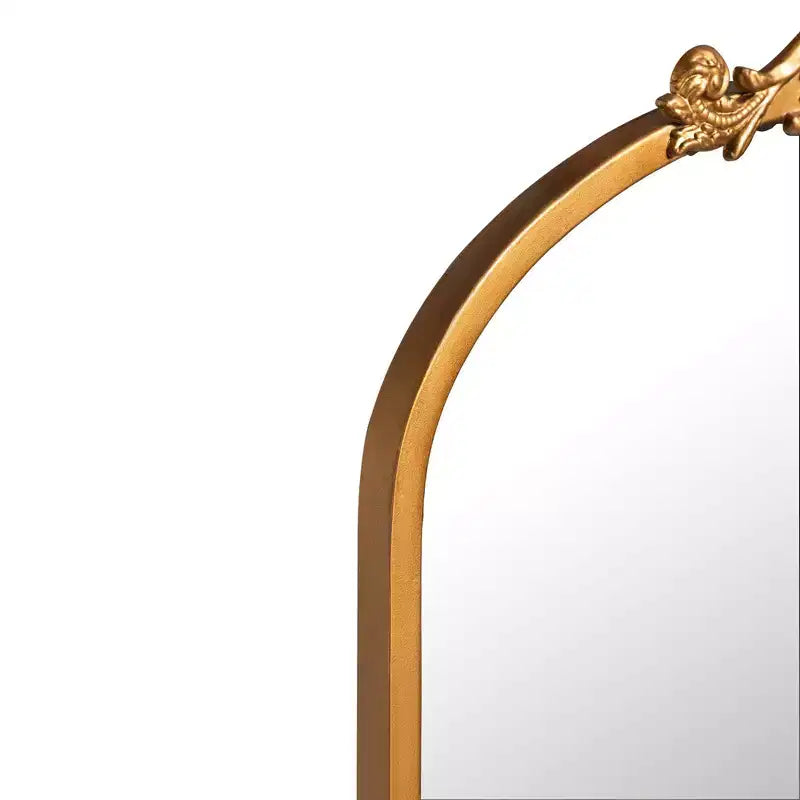 PexFix 30 x 19,7 Armoire à Pharmacie Vintage en Métal Sculpté, Miroir de Vanité Décoratif Mural avec Rangement, Doré