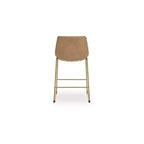 Tabourets de bar Signature Design by Ashley Lexadine à hauteur de comptoir, lot de 2, revêtement en similicuir, finition toast/or, siège baquet moderne