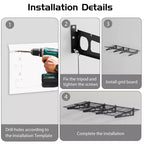 Étagère de garage 60 x 120 cm, support de rangement mural robuste, étagères flottantes, capacité de charge de 360 kg, organisation de garage en métal pour outils et fournitures