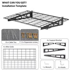 Étagère de garage 60 x 120 cm, support de rangement mural robuste, étagères flottantes, capacité de charge de 360 kg, organisation de garage en métal pour outils et fournitures