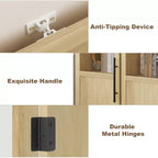 Meuble de salle de bain fin avec portes et étagères ouvertes, idéal pour les petits espaces. Ce meuble haut et étroit sur pied convient aux cuisines