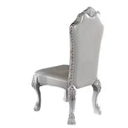Lot de 2 chaises d'appoint Royal Hampton de 25 pouces, dossier incurvé, motifs défilants sculptés, blanches