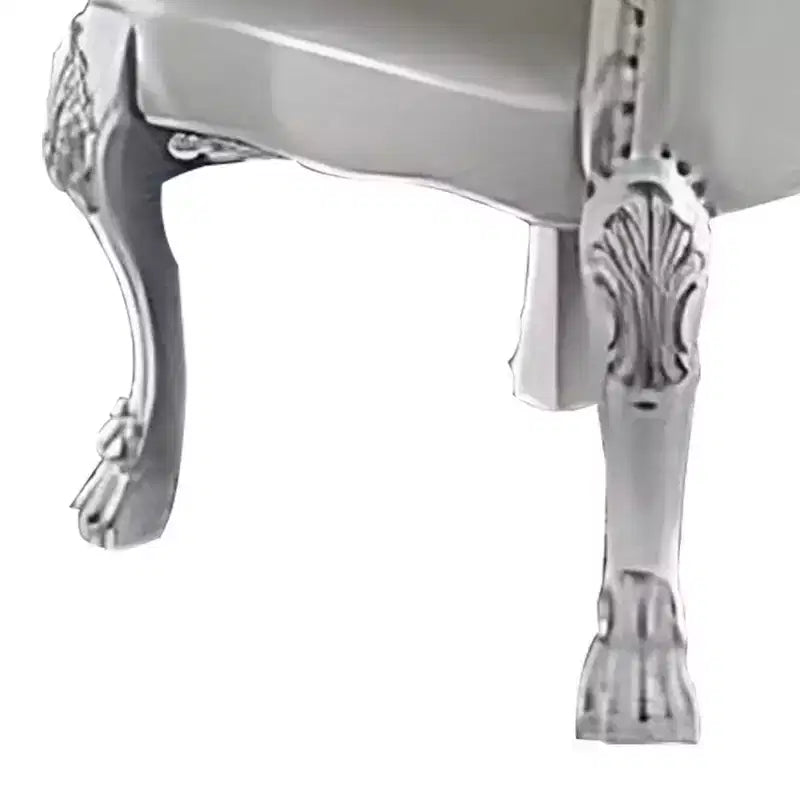 Lot de 2 chaises d'appoint Royal Hampton de 25 pouces, dossier incurvé, motifs défilants sculptés, blanches