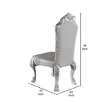 Lot de 2 chaises d'appoint Royal Hampton de 25 pouces, dossier incurvé, motifs défilants sculptés, blanches