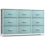 Sorbus 9 Drawers Dresser- Storage Unit with Steel Frame, Wood Top, Fabric Bins - for Bedroom, Closet, Office and more