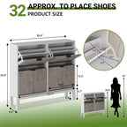 Meuble à chaussures moderne à 4 tiroirs basculants, meuble de rangement étroit pour chaussures avec cannelures,
