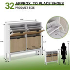 Meuble à chaussures moderne à 4 tiroirs basculants, meuble de rangement étroit pour chaussures avec cannelures,