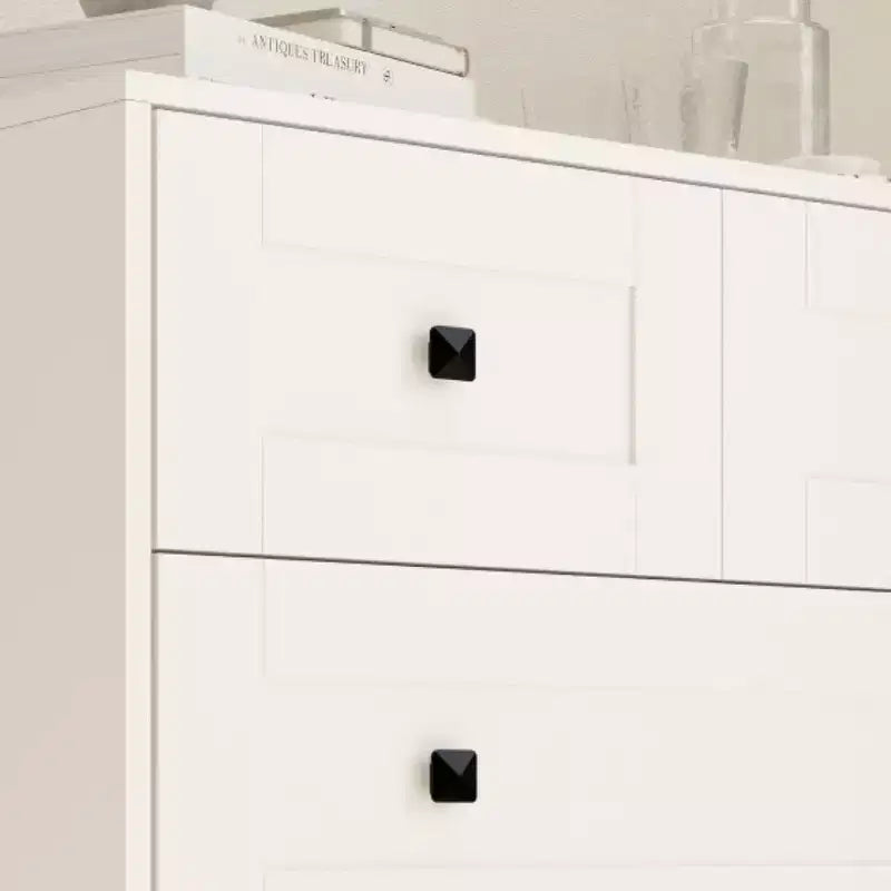 Commode à 5 tiroirs blanche porte de grange