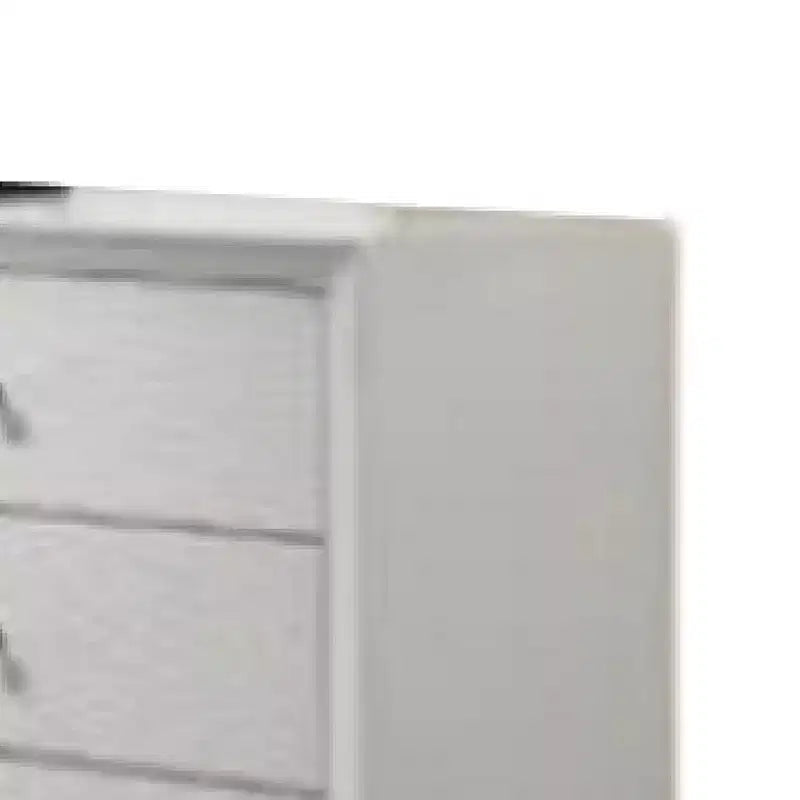 Commode large Royal Hampton, 6 tiroirs avec poignées en bronze, bois blanc texturé